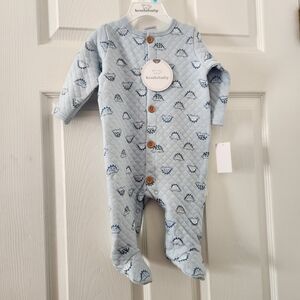 Koala Kids Blue Quilted Sheep Footie